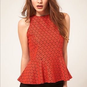 Peplum orange asos top